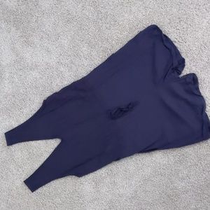 ADORABLE Navy Blue Linen Blend V-Neck Shorts Romper w/pockets, Size S